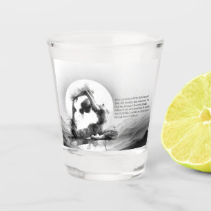 Yoga Reiki Einbeinige Königtaube Pose Wasserfarbe Schnapsglas