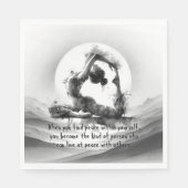 Yoga Reiki Einbeinige Königtaube Pose Wasserfarbe Serviette (Vorderseite)