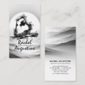 Yoga Reiki Einbeinige Königtaube Pose Wasserfarbe Visitenkarte (Vorne/Hinten)