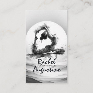 Yoga Reiki Einbeinige Königtaube Pose Wasserfarbe Visitenkarte