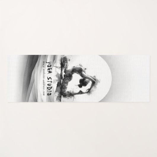 Yoga Reiki Einbeinige Königtaube Pose Wasserfarbe Yogamatte (Vorderseite (Horizontal))