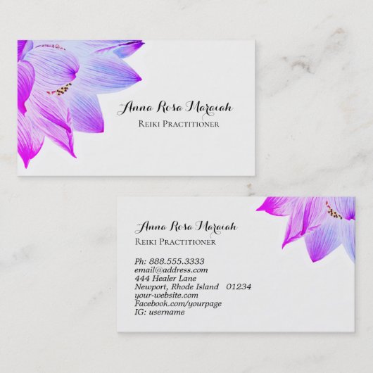 *~* Yoga Reiki Energie Heilung leichter gefüllter Visitenkarte (Vorne/Hinten)