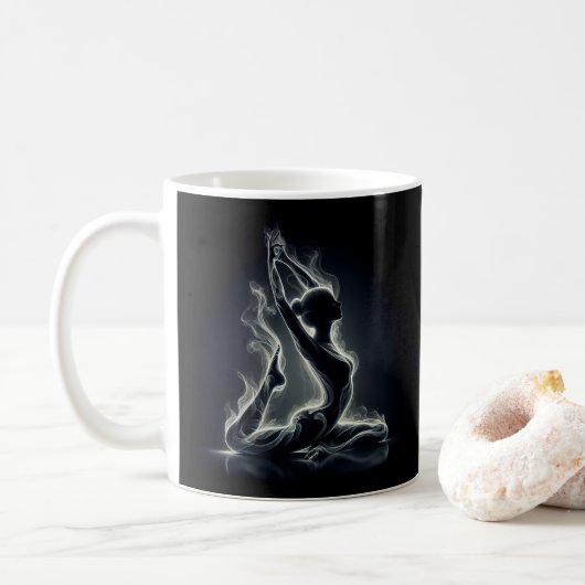 Yoga Reiki Instructor Einbeinige Königstauben-Pose Kaffeetasse (Mit Donut)