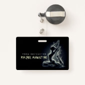 Yoga Reiki Instructor One-Legged King Pigeon Pose Ausweis (Rückseite mit Rechteck)