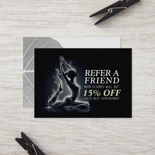 Yoga Reiki Instructor Pose Empfehlungskarte (Vorderseite/Rückseite Beispiel)