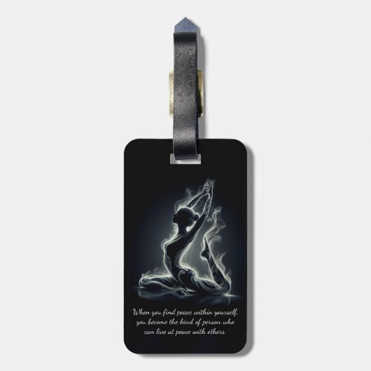 Yoga Reiki Instructor Pose Gepäckanhänger (Rückseite vertikal)