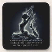 Yoga Reiki Instructor Pose Getränkeuntersetzer (Vorderseite)