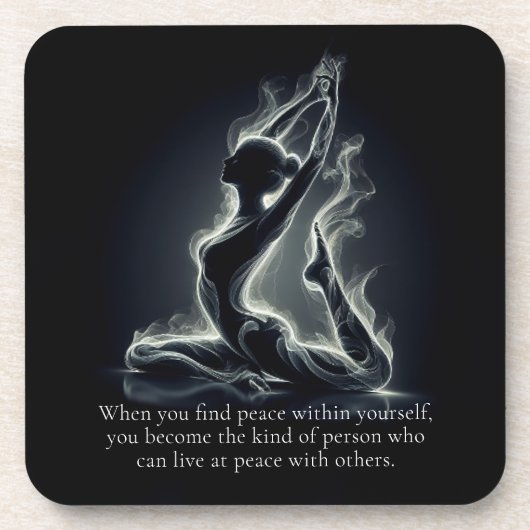 Yoga Reiki Instructor Pose Getränkeuntersetzer (Vorderseite)