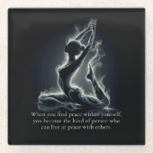 Yoga Reiki Instructor Pose Glasuntersetzer (Vorderseite)