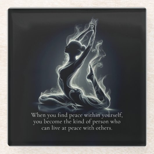 Yoga Reiki Instructor Pose Glasuntersetzer (Vorderseite)