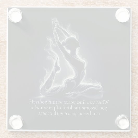 Yoga Reiki Instructor Pose Glasuntersetzer (Rückseite)