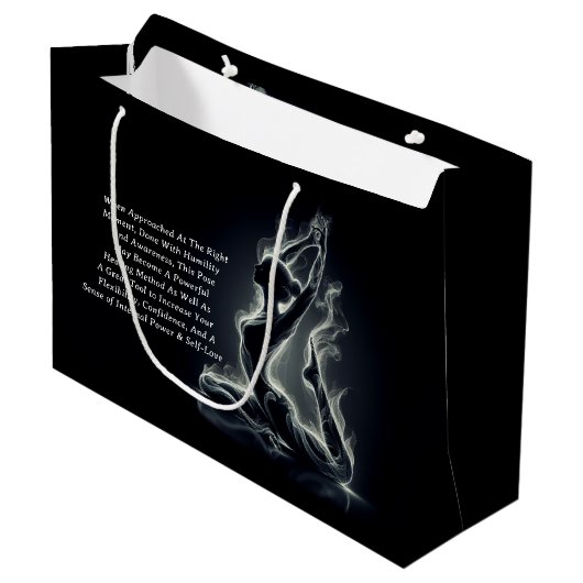 Yoga Reiki Instructor Pose Große Geschenktüte (Vorderseite Schrägansicht)