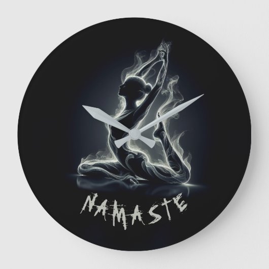 Yoga Reiki Instructor Pose Große Wanduhr (Vorderseite)