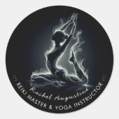 Yoga Reiki Instructor Pose Runder Aufkleber (Vorderseite)