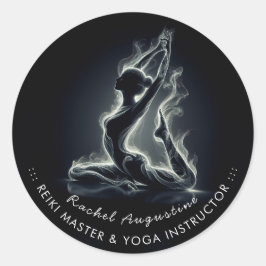 Yoga Reiki Instructor Pose Runder Aufkleber