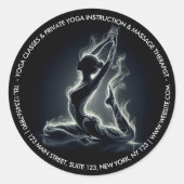 Yoga Reiki Instructor Pose Runder Aufkleber (Vorderseite)