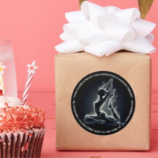 Yoga Reiki Instructor Pose Runder Aufkleber (Party)