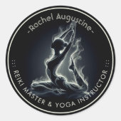 Yoga Reiki Instructor Pose Runder Aufkleber (Vorderseite)