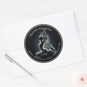 Yoga Reiki Instructor Pose Runder Aufkleber