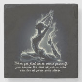 Yoga Reiki Instructor Pose Steinuntersetzer (Vorderseite)