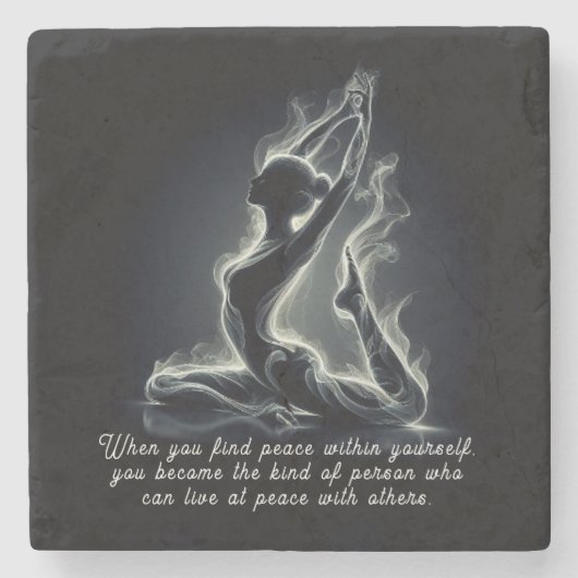 Yoga Reiki Instructor Pose Steinuntersetzer (Vorderseite)