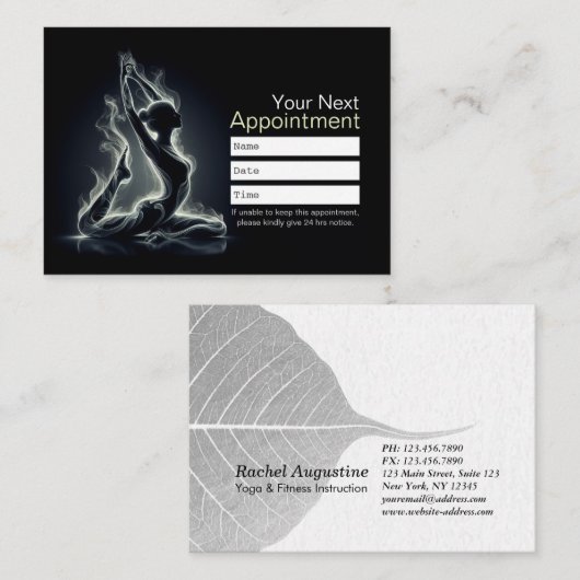 Yoga Reiki Instructor Pose Terminkarte (Vorne/Hinten)