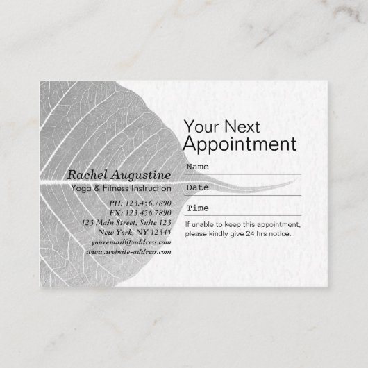 Yoga Reiki Instructor Pose Terminkarte (Rückseite)