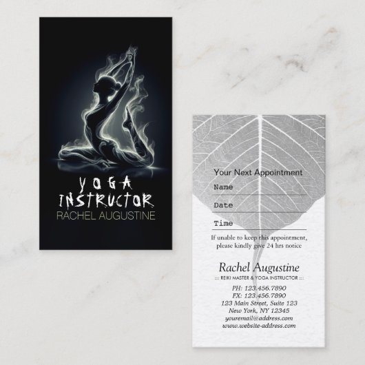 Yoga Reiki Instructor Pose Terminkarte (Vorne/Hinten)