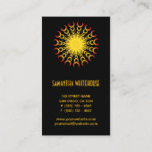 Yoga Reiki Mandala Sun Abstrakte Visitenkarte (Rückseite)