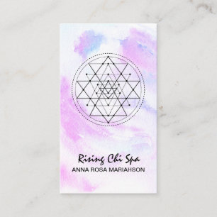 *~* Yoga Reiki Massage Sacred Geometel Pastel Visitenkarte