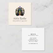 Yoga Reiki Practitioner mit Chakras Lotus Quadratische Visitenkarte (Vorne/Hinten)