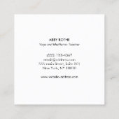 Yoga Reiki Practitioner mit Chakras Lotus Quadratische Visitenkarte (Rückseite)