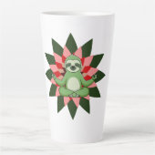 Yoga Relaxation with Elegant Floral Art Milchtasse (Vorderseite)