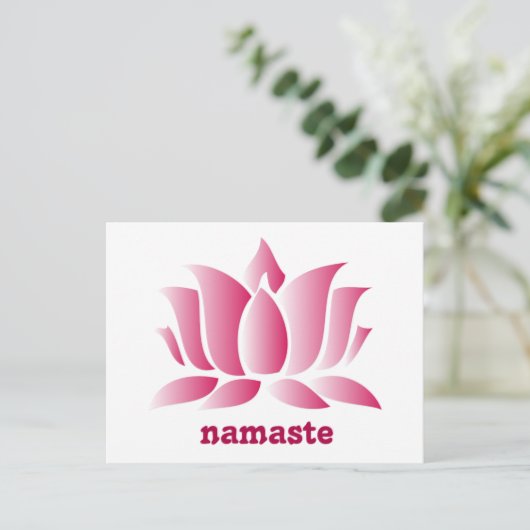 Yoga Rosa Lotus namaste Postkarte (Stehend Vorderseite)