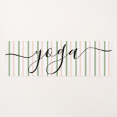 Yoga Rosa und Grüne Streifen atmen Yogamatte (Vorderseite (Horizontal))