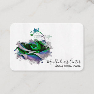 *~* Yoga ROSE QR Meditation Reiki Floral Blume Visitenkarte