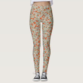 Yoga-rote und grüne Blume kombinieren Leggings