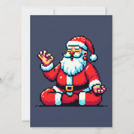 Yoga Santa 8Bit Holiday Fitness Humorvolle Pixel A Karte