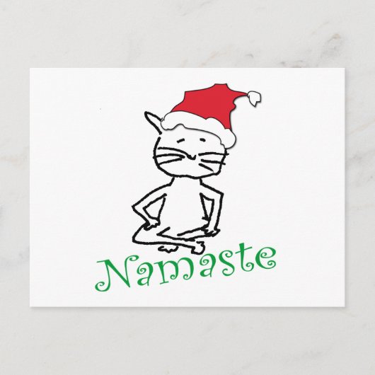 Yoga Santa Cat Geschenke Feiertagspostkarte (Vorderseite)