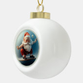 Yoga Santa Keramik Kugel-Ornament (Rechts)