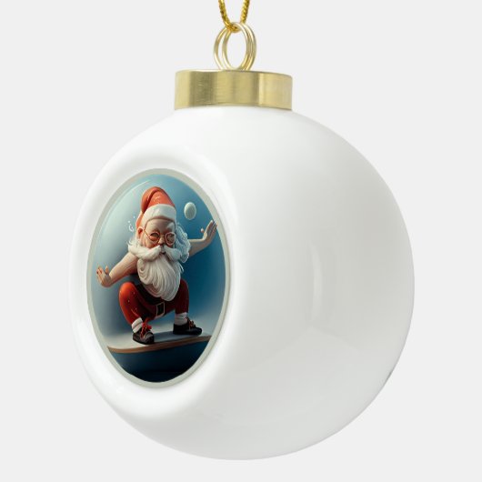 Yoga Santa Keramik Kugel-Ornament (Rechts)