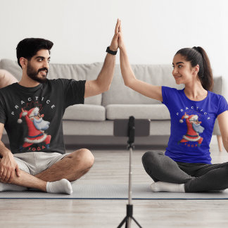Yoga Santa Spread Festive Zen Christmas Vibes T-Shirt