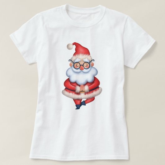 Yoga Santa Weihnachten T - Shirt (Design vorne)