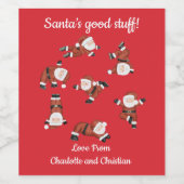 Yoga Santa Weihnachtsweinlabel Weinetikett (Einzelnes Label)