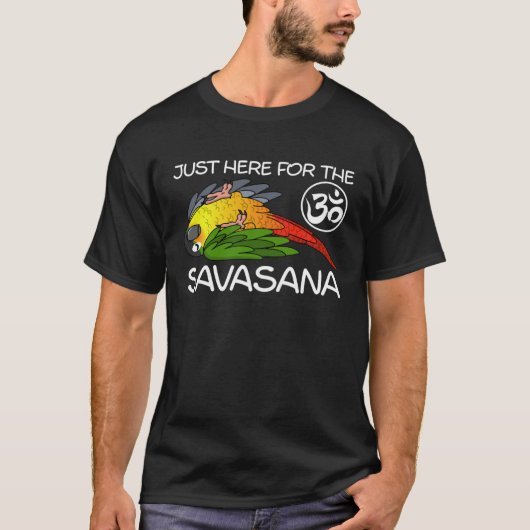 Yoga Savasana Parrot Gelbe Seite grüne Wange Conu T-Shirt (Vorderseite)
