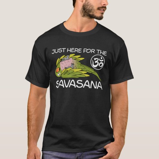 Yoga Savasana Parrot Mustache Parakeet T-Shirt (Vorderseite)