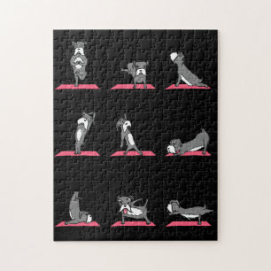 Yoga Schnauzer Hund Funny Jig Saw Puzzle