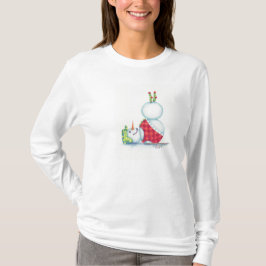 Yoga-Schneemann-Weihnachtsspitze T-Shirt