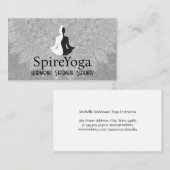 Yoga-Schwarz-weißes Logo | Mandala Pattern Visitenkarte (Vorne/Hinten)