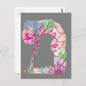 Yoga-Serie Grau Deko Floral Postkarte (Vorne/Hinten)